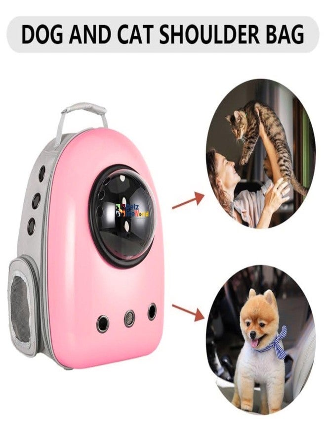 VAYINATO® Astronaut Space Bubble Portable Pet Backpack Travel Carrier, Waterproof, Breathable Outdoor Transport for Cat and Small Dog Mutil Colors to Choose (Pink) - Image 3
